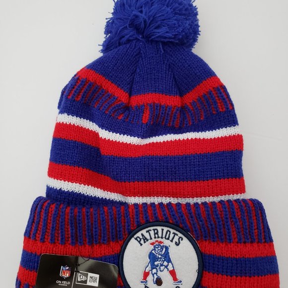 2019 New England Patriots New Era Knit Hat On - Picture 2 of 6